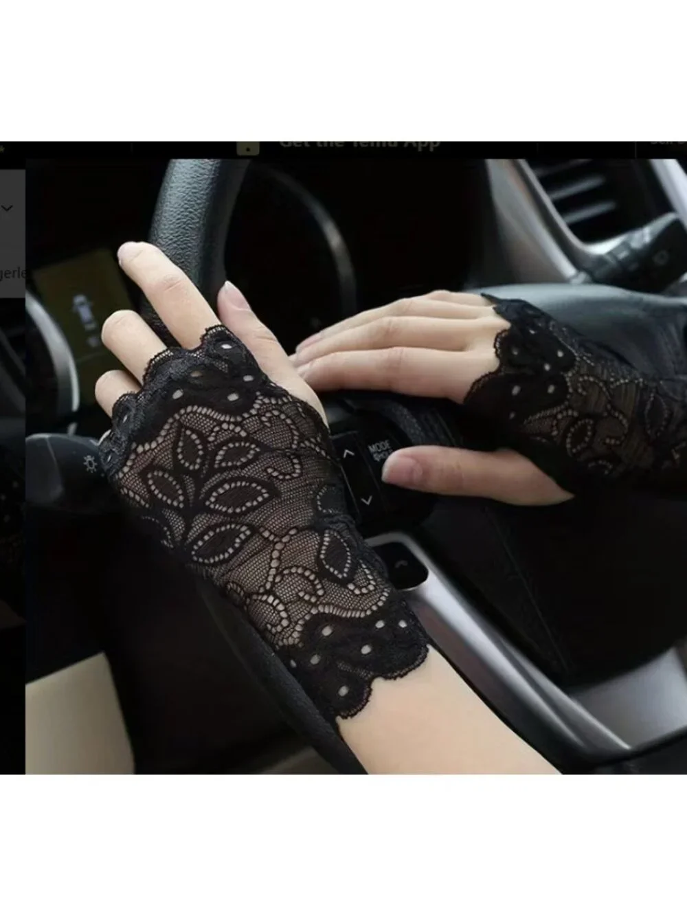 Women’s Sheer Lace Fingerless Decorative Gloves Breathable Half‑Finger Fashion